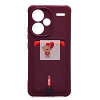 Чехол-накладка для Xiaomi Redmi Note 13 Pro+ (бордовый) - SC304 с картхолдером Чехол-накладка для Xiaomi Redmi Note 13 Pro+ (бордовый) - SC304 с картхолдером