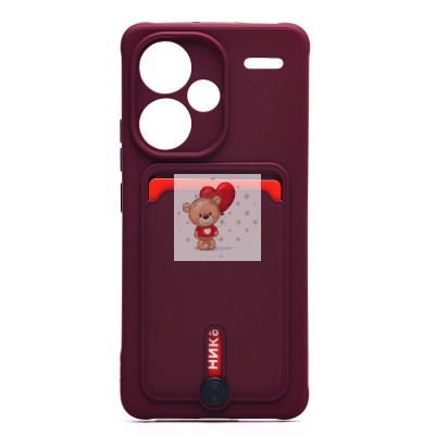 Чехол-накладка для Xiaomi Redmi Note 13 Pro+ (бордовый) - SC304 с картхолдером Чехол-накладка для Xiaomi Redmi Note 13 Pro+ (бордовый) - SC304 с картхолдером