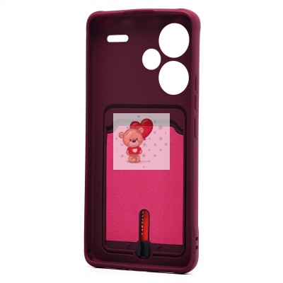 Чехол-накладка для Xiaomi Redmi Note 13 Pro+ (бордовый) - SC304 с картхолдером Чехол-накладка для Xiaomi Redmi Note 13 Pro+ (бордовый) - SC304 с картхолдером