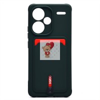 Чехол-накладка для Xiaomi Redmi Note 13 Pro+ (темно-зеленый) - SC304 с картхолдером