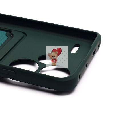 Чехол-накладка для Xiaomi Redmi Note 13 Pro+ (темно-зеленый) - SC304 с картхолдером