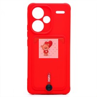Чехол-накладка для Xiaomi Redmi Note 13 Pro+ (красный) - SC304 с картхолдером Чехол-накладка для Xiaomi Redmi Note 13 Pro+ (красный) - SC304 с картхолдером