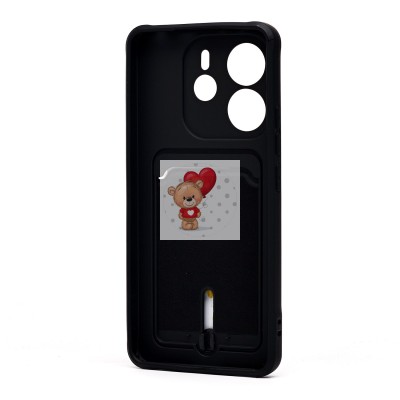 Чехол-накладка для Xiaomi Redmi Note 14 4G (черный) - SC304 с картхолдером