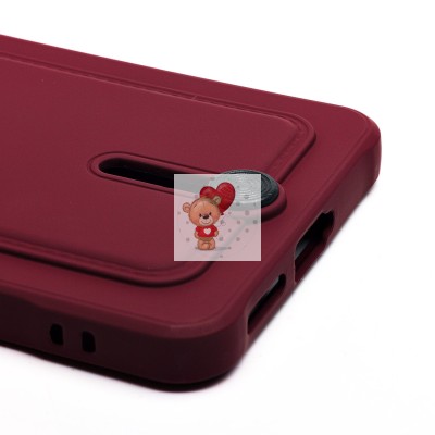 Чехол-накладка для Xiaomi Redmi Note 14 4G (бордовый) - SC304 с картхолдером