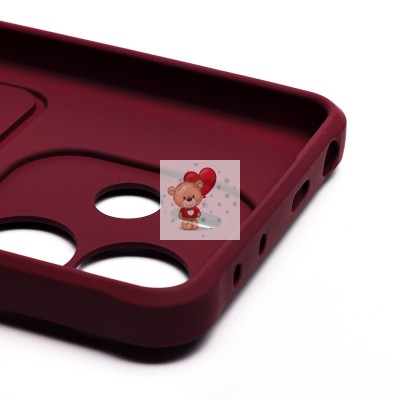 Чехол-накладка для Xiaomi Redmi Note 14 4G (бордовый) - SC304 с картхолдером