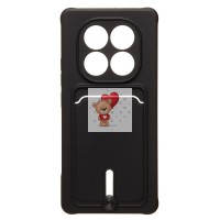 Чехол-накладка для Xiaomi Redmi Note 14 Pro 4G (черный) - SC304 с картхолдером