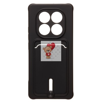 Чехол-накладка для Xiaomi Redmi Note 14 Pro 4G (черный) - SC304 с картхолдером Чехол-накладка для Xiaomi Redmi Note 14 Pro 4G (черный) - SC304 с картхолдером