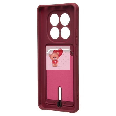 Чехол-накладка для Xiaomi Redmi Note 14 Pro 4G (бордовый) - SC304 с картхолдером