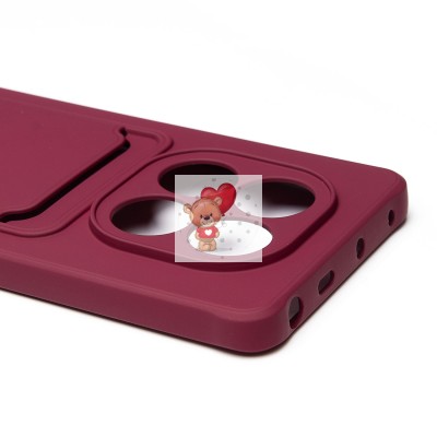 Чехол-накладка для Xiaomi Redmi Note 14 Pro 4G (бордовый) - SC304 с картхолдером