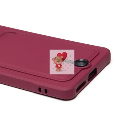 Чехол-накладка для Xiaomi Redmi Note 14 Pro 4G (бордовый) - SC304 с картхолдером