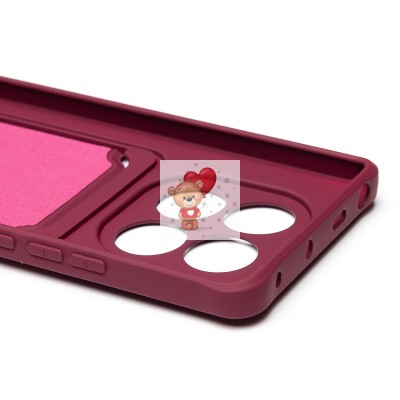 Чехол-накладка для Xiaomi Redmi Note 14 Pro 4G (бордовый) - SC304 с картхолдером