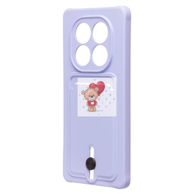 Чехол-накладка для Xiaomi Redmi Note 14 Pro 4G (светло-фиолетовый) - SC304 с картхолдером