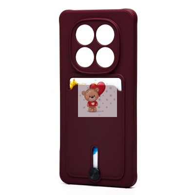 Чехол-накладка для Xiaomi Redmi Note 14 Pro 5G Global (бордовый) - SC304 с картхолдером