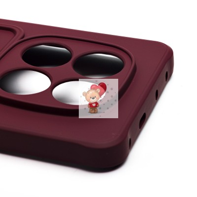 Чехол-накладка для Xiaomi Redmi Note 14 Pro 5G Global (бордовый) - SC304 с картхолдером