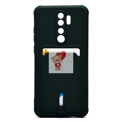 Чехол-накладка для Xiaomi Redmi Note 8 Pro (темно-зеленый) - SC304 с картхолдером