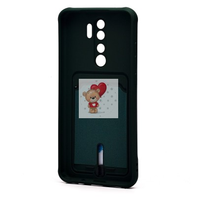 Чехол-накладка для Xiaomi Redmi Note 8 Pro (темно-зеленый) - SC304 с картхолдером Чехол-накладка для Xiaomi Redmi Note 8 Pro (темно-зеленый) - SC304 с картхолдером