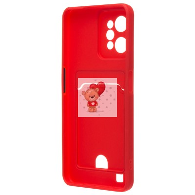 Чехол-накладка для OPPO realme C31 (красный) - SC315 с картхолдером