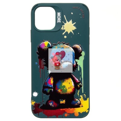 Чехол-накладка для Apple iPhone 11 (медведь) (темно-зеленый) - SC335 Чехол-накладка для Apple iPhone 11 (медведь) (темно-зеленый) - SC335