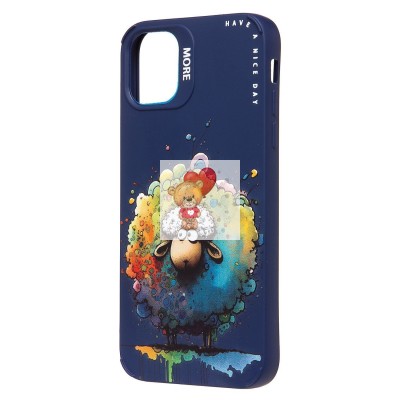 Чехол-накладка для Apple iPhone 11 (овечка) (темно-синий) - SC335