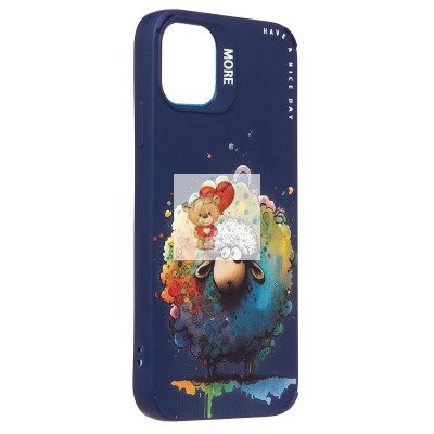 Чехол-накладка для Apple iPhone 11 (овечка) (темно-синий) - SC335