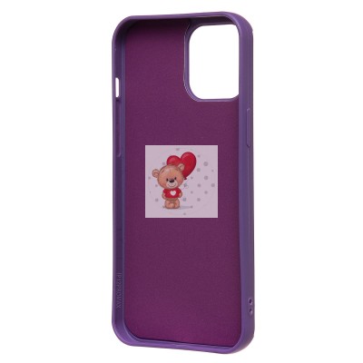 Чехол-накладка для Apple iPhone 12 Pro Max (кот) (фиолетовый) - SC335 Чехол-накладка для Apple iPhone 12 Pro Max (кот) (фиолетовый) - SC335