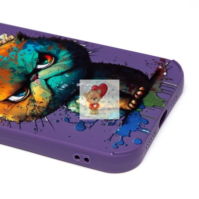 Чехол-накладка для Apple iPhone 12 Pro Max (кот) (фиолетовый) - SC335 Чехол-накладка для Apple iPhone 12 Pro Max (кот) (фиолетовый) - SC335