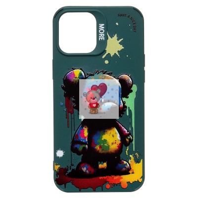 Чехол-накладка для Apple iPhone 12 Pro Max (медведь) (темно-зеленый) - SC335 Чехол-накладка для Apple iPhone 12 Pro Max (медведь) (темно-зеленый) - SC335