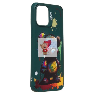 Чехол-накладка для Apple iPhone 12 Pro Max (медведь) (темно-зеленый) - SC335 Чехол-накладка для Apple iPhone 12 Pro Max (медведь) (темно-зеленый) - SC335
