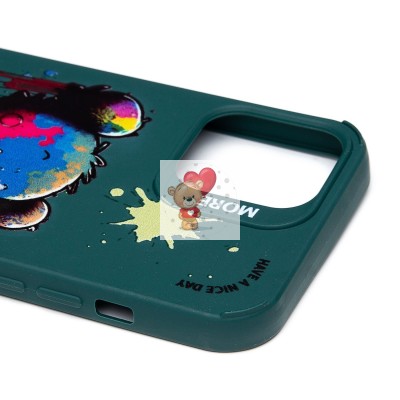 Чехол-накладка для Apple iPhone 12 Pro Max (медведь) (темно-зеленый) - SC335 Чехол-накладка для Apple iPhone 12 Pro Max (медведь) (темно-зеленый) - SC335