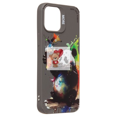 Чехол-накладка для Apple iPhone 12 Pro Max (панда) (серый) - SC335 Чехол-накладка для Apple iPhone 12 Pro Max (панда) (серый) - SC335