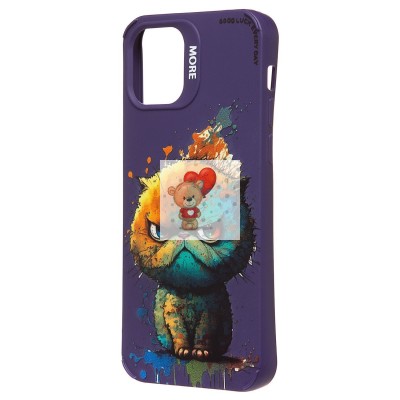 Чехол-накладка для Apple iPhone 12 Pro (кот) (фиолетовый) - SC335