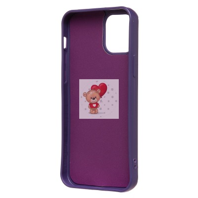 Чехол-накладка для Apple iPhone 12 Pro (кот) (фиолетовый) - SC335