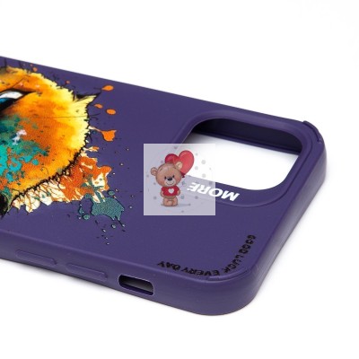 Чехол-накладка для Apple iPhone 12 Pro (кот) (фиолетовый) - SC335