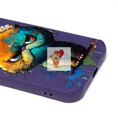 Чехол-накладка для Apple iPhone 12 Pro (кот) (фиолетовый) - SC335