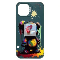 Чехол-накладка для Apple iPhone 12 (медведь) (темно-зеленый) - SC335