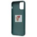 Чехол-накладка для Apple iPhone 12 (медведь) (темно-зеленый) - SC335