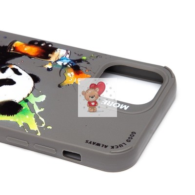 Чехол-накладка для Apple iPhone 12 (панда) (серый) - SC335