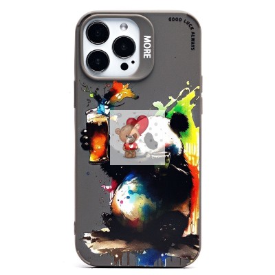 Чехол-накладка для Apple iPhone 13 Pro Max (панда) (серый) - SC335 Чехол-накладка для Apple iPhone 13 Pro Max (панда) (серый) - SC335