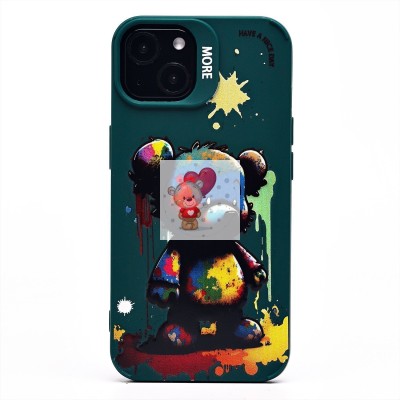 Чехол-накладка для Apple iPhone 13 (медведь) (темно-зеленый) - SC335 Чехол-накладка для Apple iPhone 13 (медведь) (темно-зеленый) - SC335