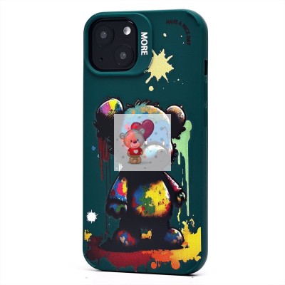 Чехол-накладка для Apple iPhone 13 (медведь) (темно-зеленый) - SC335 Чехол-накладка для Apple iPhone 13 (медведь) (темно-зеленый) - SC335