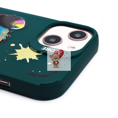 Чехол-накладка для Apple iPhone 13 (медведь) (темно-зеленый) - SC335 Чехол-накладка для Apple iPhone 13 (медведь) (темно-зеленый) - SC335