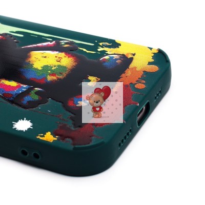 Чехол-накладка для Apple iPhone 13 (медведь) (темно-зеленый) - SC335 Чехол-накладка для Apple iPhone 13 (медведь) (темно-зеленый) - SC335