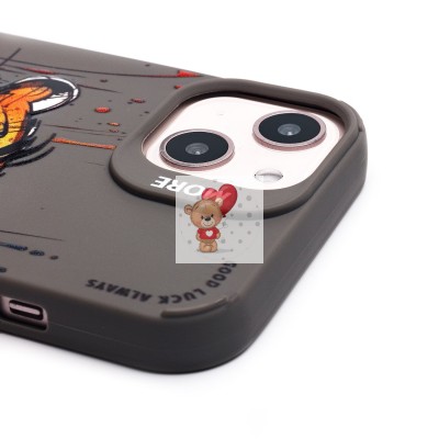 Чехол-накладка для Apple iPhone 13 (тигр) (серый) - SC335