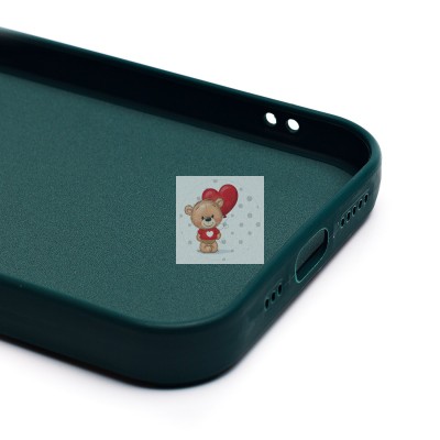 Чехол-накладка для Apple iPhone 14 Pro (медведь) (темно-зеленый) - SC335