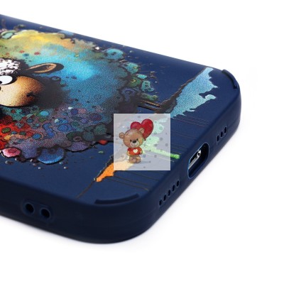 Чехол-накладка для Apple iPhone 14 Pro (овечка) (темно-синий) - SC335