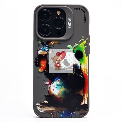 Чехол-накладка для Apple iPhone 14 Pro (панда) (серый) - SC335