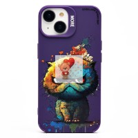 Чехол-накладка для Apple iPhone 14 (кот) (фиолетовый) - SC335 Чехол-накладка для Apple iPhone 14 (кот) (фиолетовый) - SC335