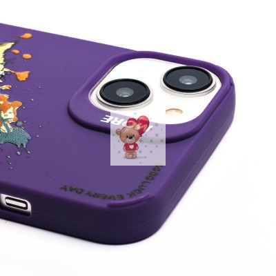 Чехол-накладка для Apple iPhone 14 (кот) (фиолетовый) - SC335 Чехол-накладка для Apple iPhone 14 (кот) (фиолетовый) - SC335