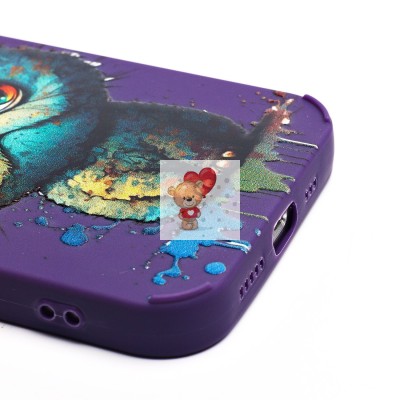 Чехол-накладка для Apple iPhone 14 (кот) (фиолетовый) - SC335 Чехол-накладка для Apple iPhone 14 (кот) (фиолетовый) - SC335