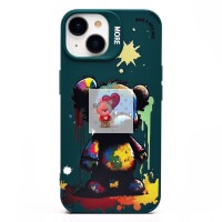 Чехол-накладка для Apple iPhone 14 (медведь) (темно-зеленый) - SC335